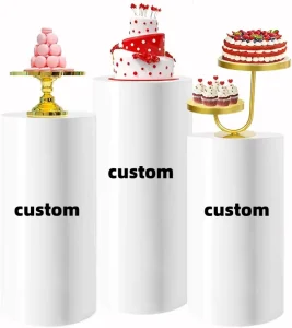 Custom Birthday Decoration Dessert Table Stretch Spandex Cylinder Cover Wedding Bridal Shower Baby Shower Party Supplies