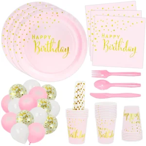 Custom Birthday Theme Disposable Dinnerware Set Party Decorations Grease proof Tableware Party Supplies