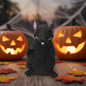 Custom Black Plastic Rat Prop Spooky Halloween Scary Rat Decoration for Party