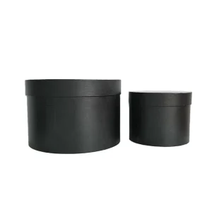 Custom Black Recyclable Cylinder Eco friendly Corrugated Cardboard Packaging with Custom Size for Shop Flower Bouquet Box