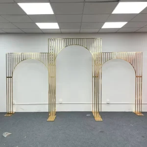 Custom Bridal Shower Decoration Balloon Ceremony Arch Background Frame Backdrop Decor Shiny Golden Wedding Arch