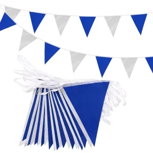 Custom Bunting Flag String Triangle Pennant Banner Polyester Waterproof Outdoor Decoration For Party Event Promotion