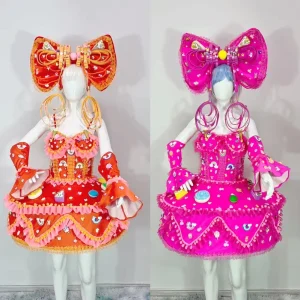 Custom Candy Cake Dress Halloween Carnival Holiday Parade Performance Costume for Girls