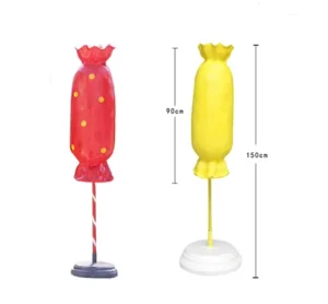 Custom Candy Land Party Large Resin Fiberglass Christmas Candy Lollipop Display Props Sculpture for Lollipop Store Decorations