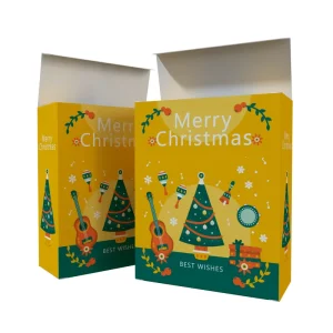 Custom Candy Treat Box Gift Boxes Xmas Cookies Paper Goodie Containers Ornaments Portable Box for Holiday Party