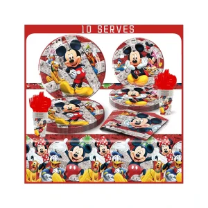 Custom Cartoon Theme Disposable Party Tableware Plate Cup Napkin Set for Kids Birthday Party Decoration