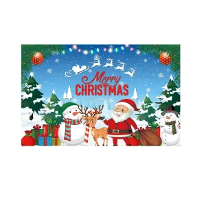 Custom Christmas Backdrop Banner Graduation Diwali 71x45inch Eco Friendly Polyester Santa Claus Snowman Photo Booth