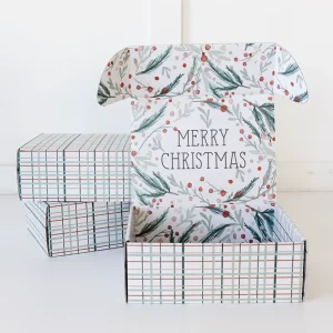 Custom Christmas Corrugated Gift Box with Festive Printed Design Cardboard Mailer for Holiday Packaging Subscription