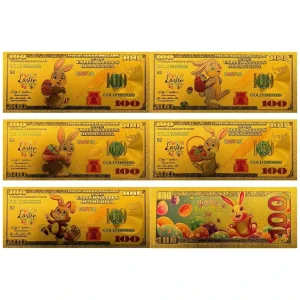 Custom Christmas & Easter Bunny Gold Foil Coin Gold plated Made in Guizhou Happy Easter