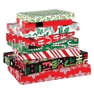 Custom Christmas Eve Merry Christmas Gift Paper Packing Box Small & Large with Embossing Printing and Sponge Lining