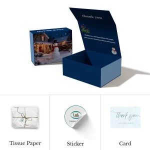 Custom Christmas Gift Box Set Folders with Embossing Matt Lamination Biodegradable Recyclable for Luxury Holiday Gifts