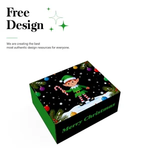 Custom Christmas Gift Box with Corrugated Board Folders Embossing Matt Lamination Recyclable for Holiday Gift Giving