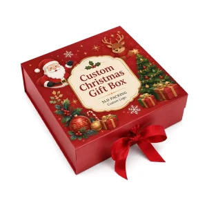 Custom Christmas Gift Box with Drawer and Ribbon