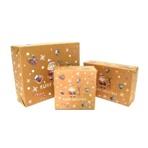Custom Christmas Gift Packaging Boxes for Candy Baked Goods Printed with Matt Lamination Embossing Featuring Window Sponge Liner