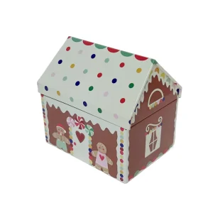Custom Christmas Halloween Candy Metal Box House Shaped Gift Tin Box