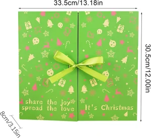 Custom Christmas Holiday 24 Day Gift Packaging Jewelry Beauty Makeup Cosmetic Perfume Lip Gloss Kit Advent Calendar Paper Boxes