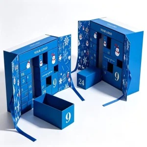 Custom Christmas Holiday Surprise Gift Packaging Box 30 Days Advent Calendar Paper Cardboard Gift Box for Christmas