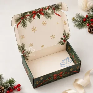Custom Christmas Paper Mailer Box Printed Holiday Gift Shipping Box for Small Business Packaging