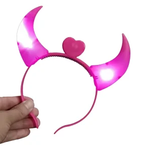 Custom Christmas Party Concert Dress Hair LED Horn Hairband Rave Ruminous Hoops Flashing Light Up Glow Cheering Horn Headband