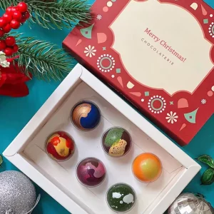 Custom Christmas Themed 2 Pieces Lid And Based Cookie Sugar Snacks Candy Boxes Mix Strawberry Chocolate Box Packaging Gift Box