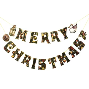 Custom Christmas Themed Wall Hanging Decorations Promotional Flag Banners for Indoor Outdoor Holiday Party Decoration