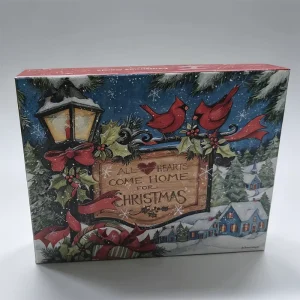 Custom Christmas Winter Pattern Rigid Heaven and Earth Cover Gift Box OEM ODM Holiday Food Cosmetic Packaging Box Custom Logo