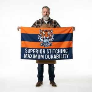 Custom Club Banners for Office Department Premium Polyester Single Double Sided Print Tear Resistant Y