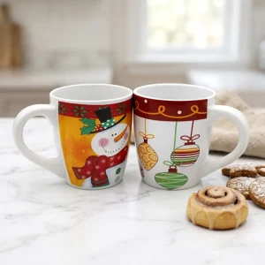 Custom Coffee Ceramic Mugs Printed Customized Mug Zibo Factory Custom Large Volume Cup Christmas Ceramic Gift Mugs