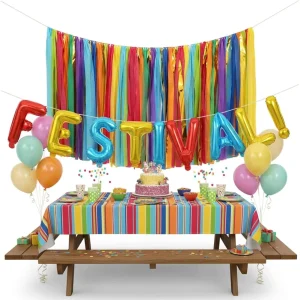 Custom Colours Luxury Ribbon Bunting Garland For Nursery Decor Party Photography Backdrop