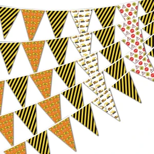 Custom Construction Vehicles Party Decorations Birthday Party Wedding Decorations Triangle Banners Flags