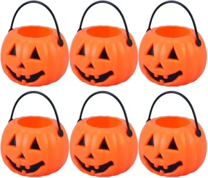 Custom Decorations Favors for Kids Halloween Outdoor Halloween Handle Glow Pumpkin Candy Bucket Toy