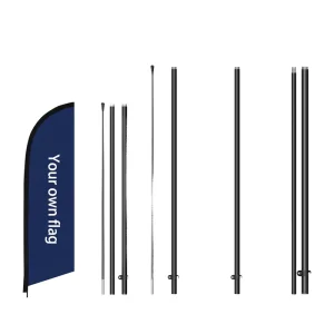 Custom Design Logo Banner Outdoor Bases Full Aluminum Pole Beach Teardrop Feather Flags Pole Kit Base Oxford Bag Modern Style