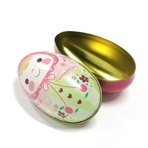 Custom Design Lovely Easter Egg Tin Toy Box Christmas Tins For Luxury Tin Packaging Holiday Decoration
