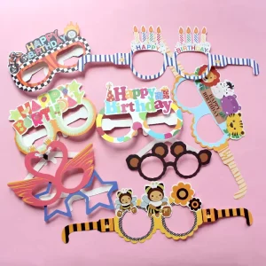 Custom Design Print Paper Party Glasses Theme Funny Paper Glasses for Kid Party Favor & Decoration Supplies