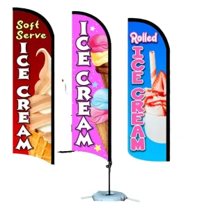Custom Double Side Digital Print Corporate Theme Polyester Promotional Beach Flag Aluminum Pole Kit Custom Size Custom Color