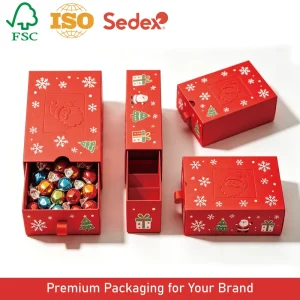 Custom Drawer Box Paper Gift Packaging Recycled Rigid Magnetic Luxury Christmas Candy Chocolate Cookies Eco Friendly