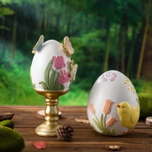 Custom Easter Decoration Creative Easter Egg Statue Resin Figurine Decor Sculpture for Classic Home Decor Festive Gift