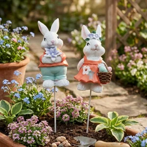 Custom Easter Resin Rabbit Floor Plug Perfect for Outdoor Garden Decor