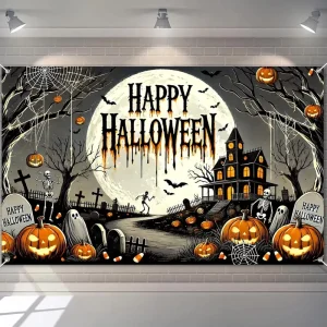 Custom Eco Friendly Weather Resistant Portable High Quality Vinyl Banner UV Printing Any Size&Color for Halloween Restaurant Bar
