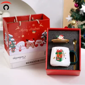 Custom Eco-friendly 350ml Colorful Relief for Shape Ceramic Coffee Cup Holiday Gift Christmas Fruit Rattan