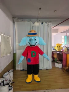 Custom Elephant Mascot Costume Cosplay Animal Cartoon Plush Fursuit Anime for Adult Halloween Mascotte