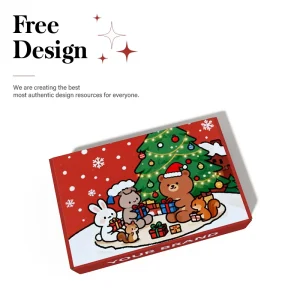 Custom Embossed Biodegradable Recyclable Christmas Gift Packaging Nail Polish Oil Foldable Birthday Gift Wrapping Paper Box