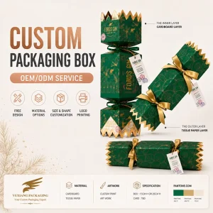 Custom Empty Paper Xmas Crackers Box Flat Packed Christmas Cracker Packaging From Direct Holiday Party Manufacturer