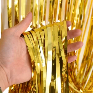 Custom Environment Friendly PET 1 Color Rain Curtain Birthday Party Background Wall Wedding Tinsel Curtain Decoration Flag