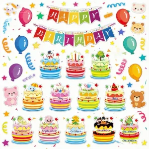 Custom Factory Direct Full Color Vinyl Die Cut Wall Decals Birthday Themed Banners for Kids and Home Backdrop Decoration