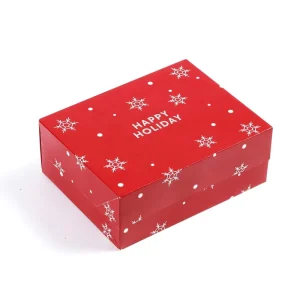 Custom Folding Red Merry Christmas Box for Candy, Gift Card, Paper Box, Cookie, Holiday Gift Box Set
