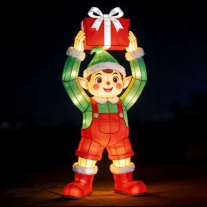 Custom Graduation Christmas Elf Red Nose Reindeer LED Lanterns New Year Decoration Indoor Outdoor Shopping Mall