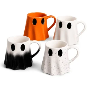 Custom Halloween Ceramic Mug Irregular Shaped Ghost Devil Coffee Cup Set Holiday Decor Water Cup For Gift