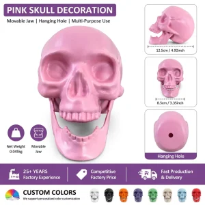 Custom Halloween Plastic Skulls Hanging Ornament with Movable Jaw for Halloween Decorations Haunted House & Home Party Decor