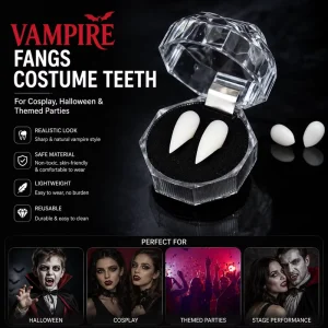 Custom Halloween Vampire Fangs Fake Teeth for Cosplay Zombie Devil Costume Party Props OEM